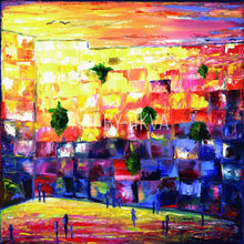 Load image into Gallery viewer, Geula colorful kotel painting. oil painting. jewish. judaica. judaica art. jerusalem painting. jewish art. judaica art.