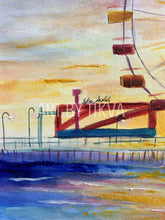 Load image into Gallery viewer, Santa Monica Pier. Santa Monica Pier. santa monica pier painting. interior decorating. home decor. watercolor painting. fine art.