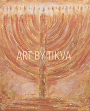 Load image into Gallery viewer, menorah painting chanukah art hanukkah gift menorah 